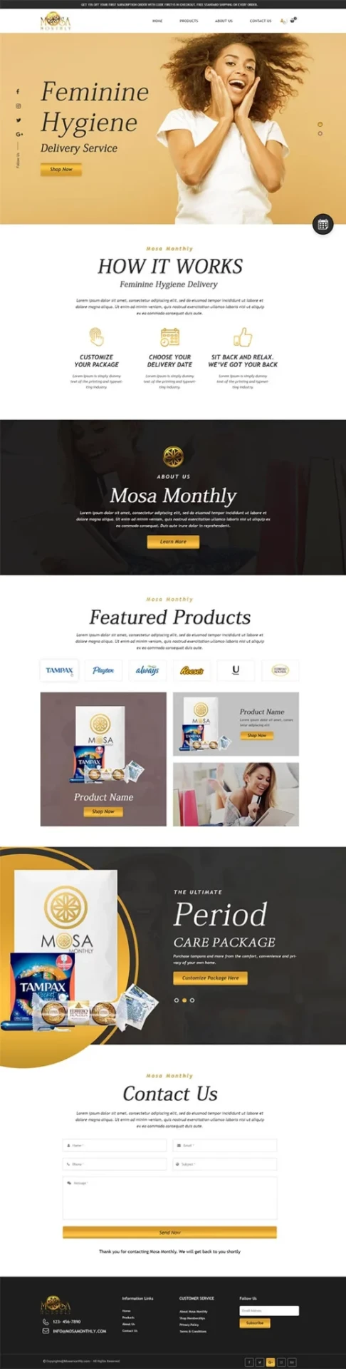 Mosa Monthly Shopify store design preview — Subscription Box
