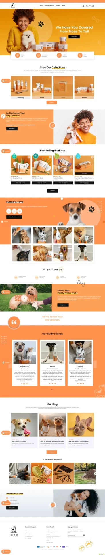 Doggie Life Shopify store design preview — Pet Grooming & Care